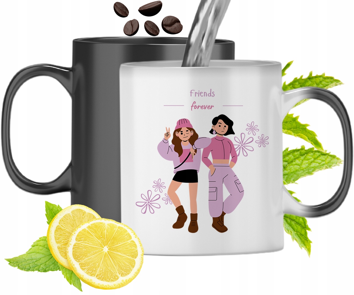 Kubek Magiczny Dla Przyjaciela Zmieniający Kolor Z Nadrukiem Ze Zdjęciem