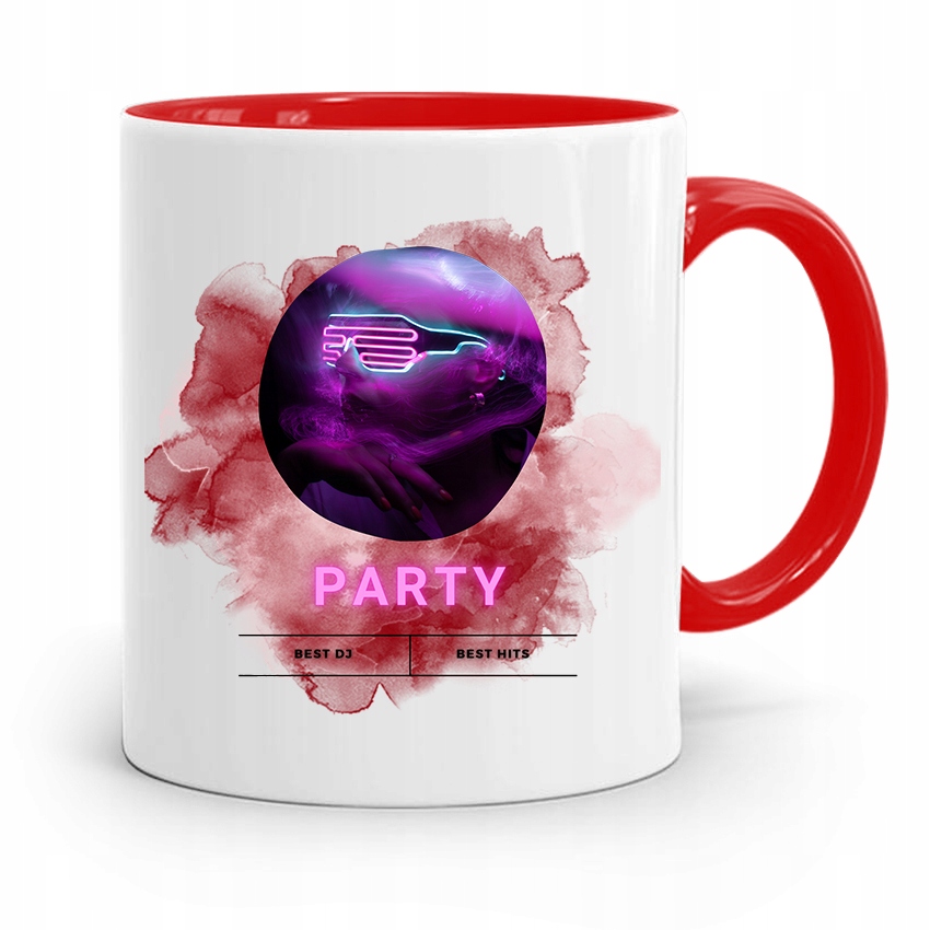 Dla Dja Muzyka Kubek Czerwony Party Best Dj Z Nadrukiem Ze Zdjęciem