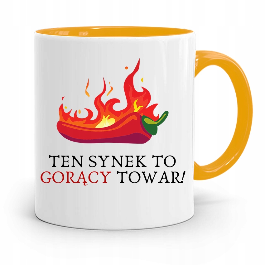 Kubek Żółty Prezent Dla Syna Gorący Towar Z Nadrukiem Ze Zdjęciem