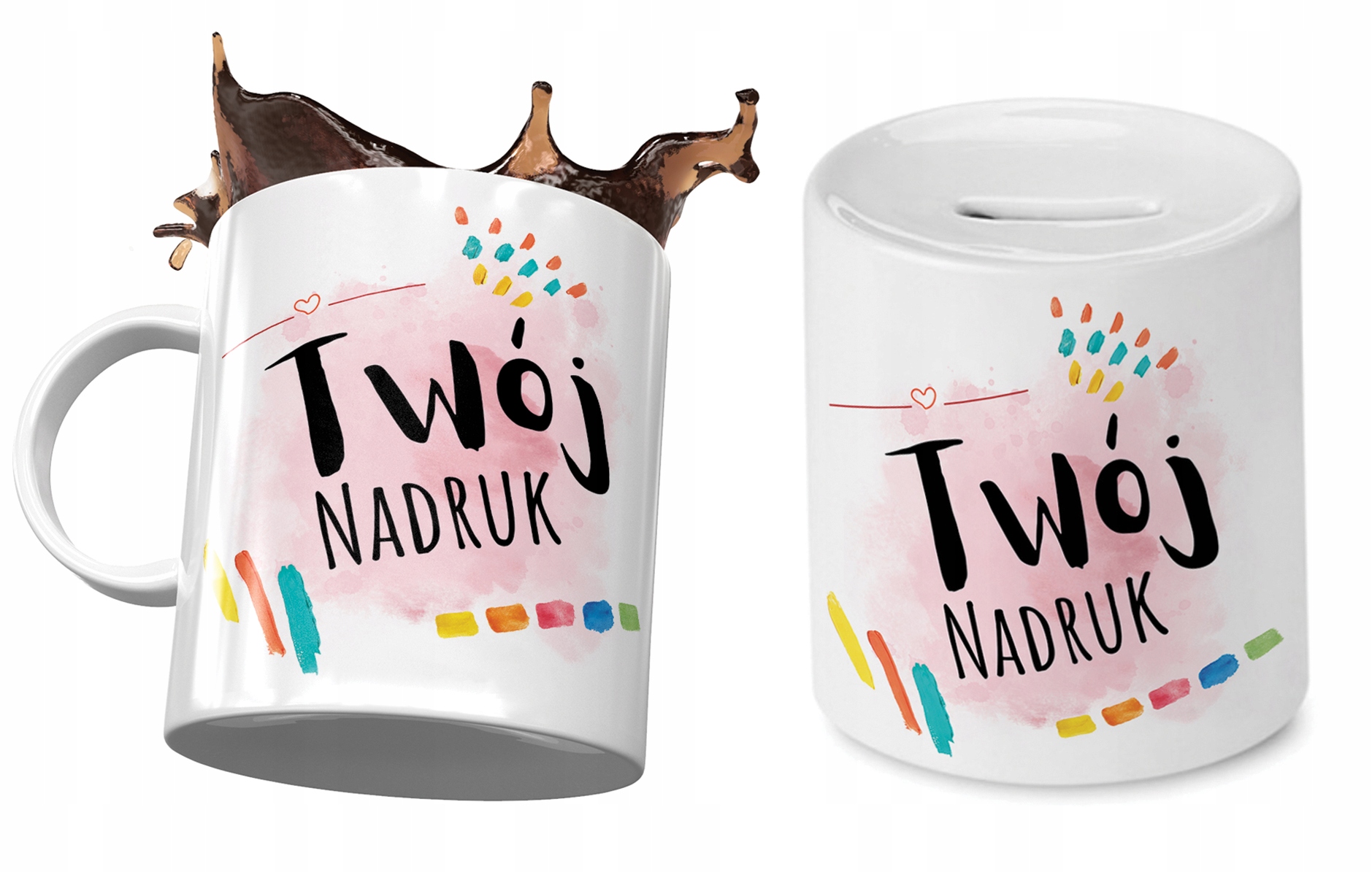 Dla Geodety Na Prezent Zestaw Kubek + Skarbonka Z Nadrukiem Ze Zdjęciem