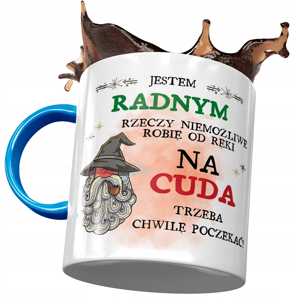 Kubek Błękitny Dla Radnego Na Cuda Prezent Z Nadrukiem Ze Zdjęciem