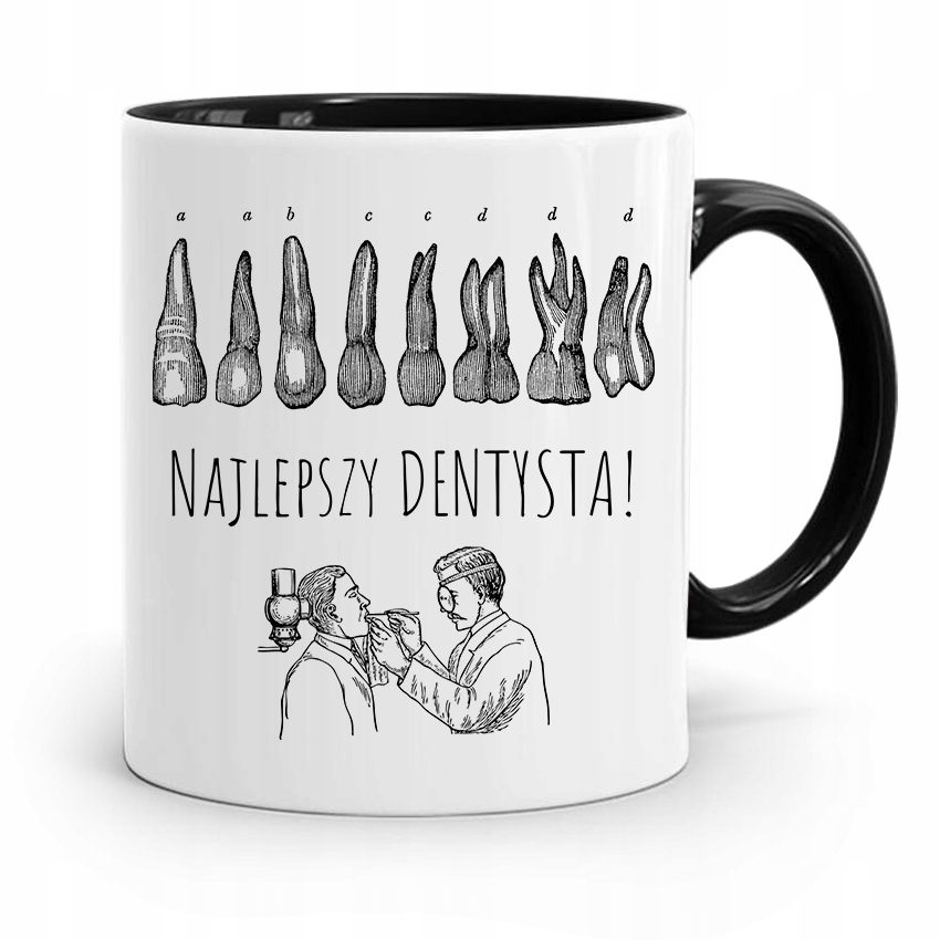 Kubek Czarny Prezent Dentysty Najlepszy Dentysta Z Nadrukiem Ze Zdjęciem