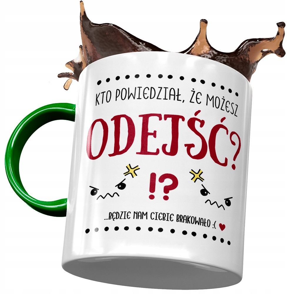 Kubek Zielony Na Pożegnanie Z Pracy Na Prezent Z Nadrukiem Ze Zdjęciem