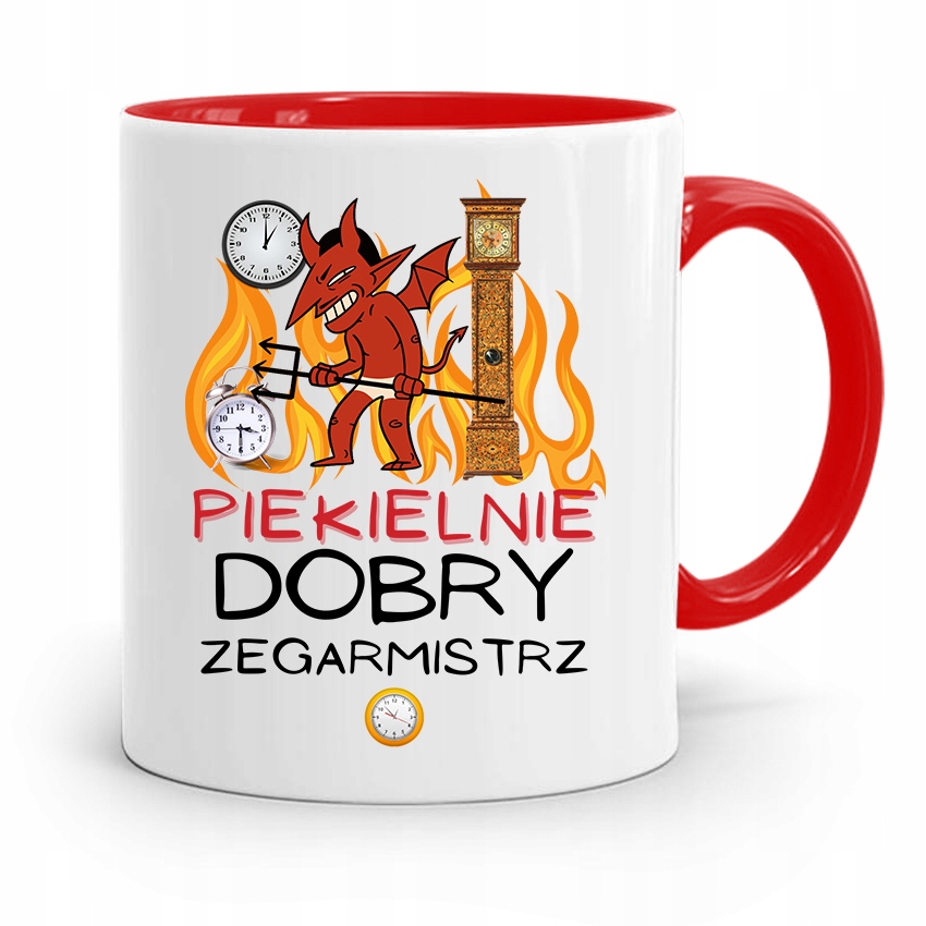 Kubek Czerwony Zegarmistrza Piekielnie Dobry Z Nadrukiem Ze Zdjęciem