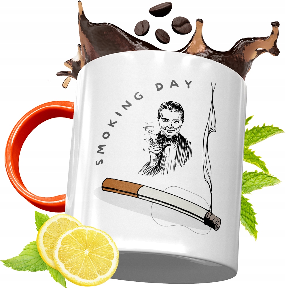 Kubek Pomarańczowy Dla Palacza Prezent Z Nadrukiem Ze Zdjęciem