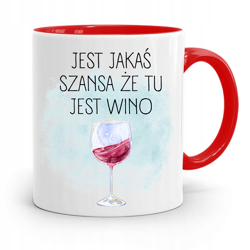 Kubek Czerwony Dla Dziewczyny Szansa Na Wino Z Nadrukiem Ze Zdjęciem