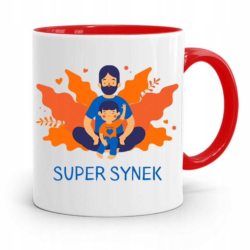 Kubek Czerwony Prezent Dla Syna Super Synek Z Nadrukiem Ze Zdjęciem