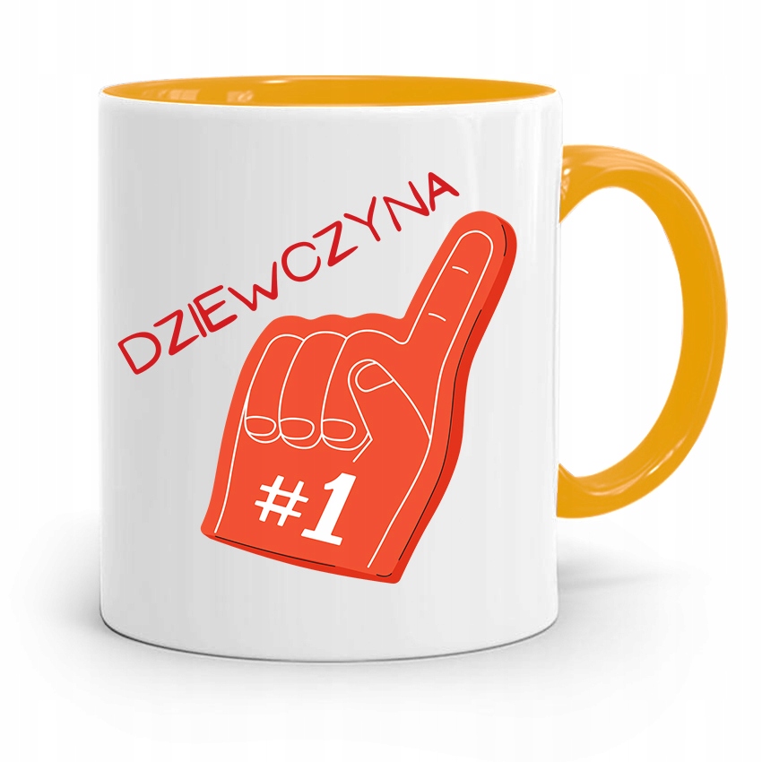 Kubek Żółty Dla Dziewczyny Dziewczyna Numer Jeden Z Nadrukiem Ze Zdjęciem