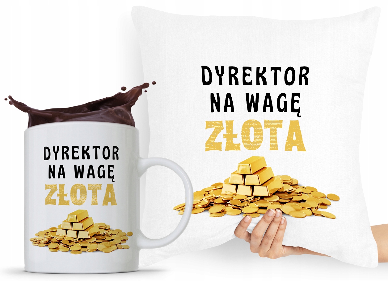 Zestaw Poduszka + Kubek Dla Dyrektora Prezent Z Nadrukiem Ze Zdjęciem
