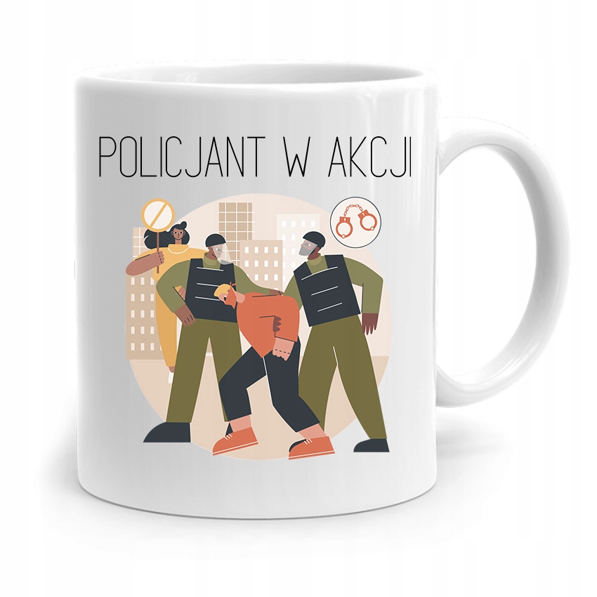 Kubek Prezent Dla Policjanta Policjantki W Akcji Z Nadrukiem Ze Zdjęciem