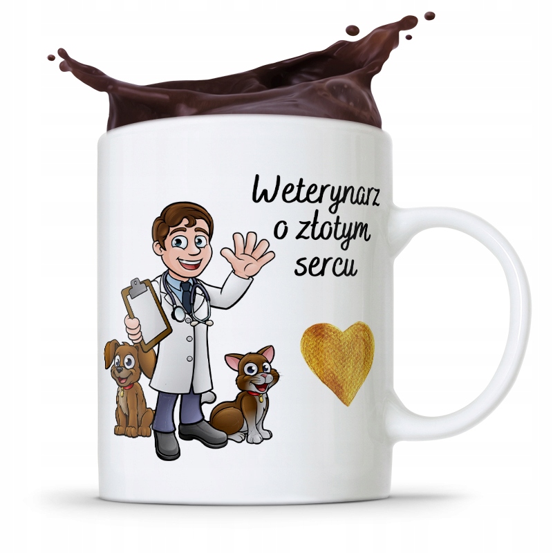 Kubek Dla Weterynarza Weterynarz O Złotym Sercu Z Nadrukiem Ze Zdjęciem