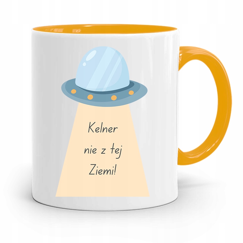 Dla Kelnera Kubek Żółty Kelner Nie Z Tej Ziemi Z Nadrukiem Ze Zdjęciem