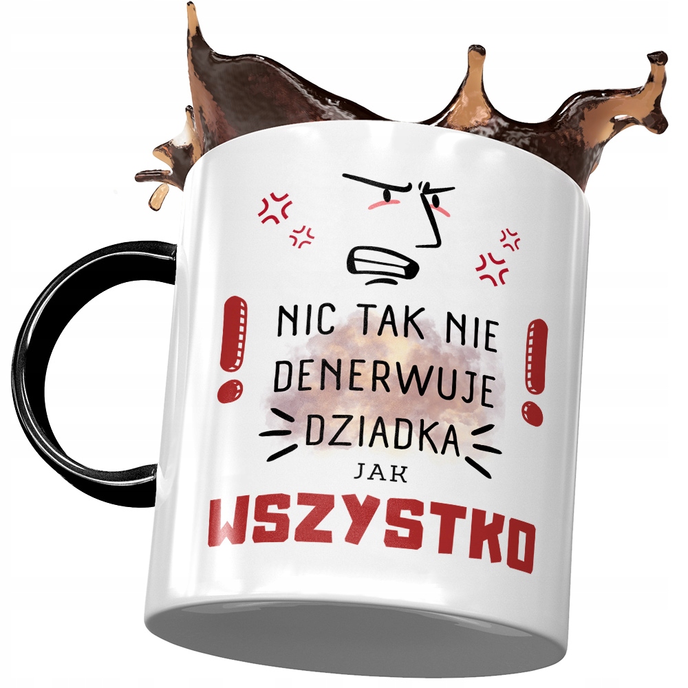 Kubek Czarny Dla Dziadka Dzień Dziadka Na Prezent Z Nadrukiem Ze Zdjęciem