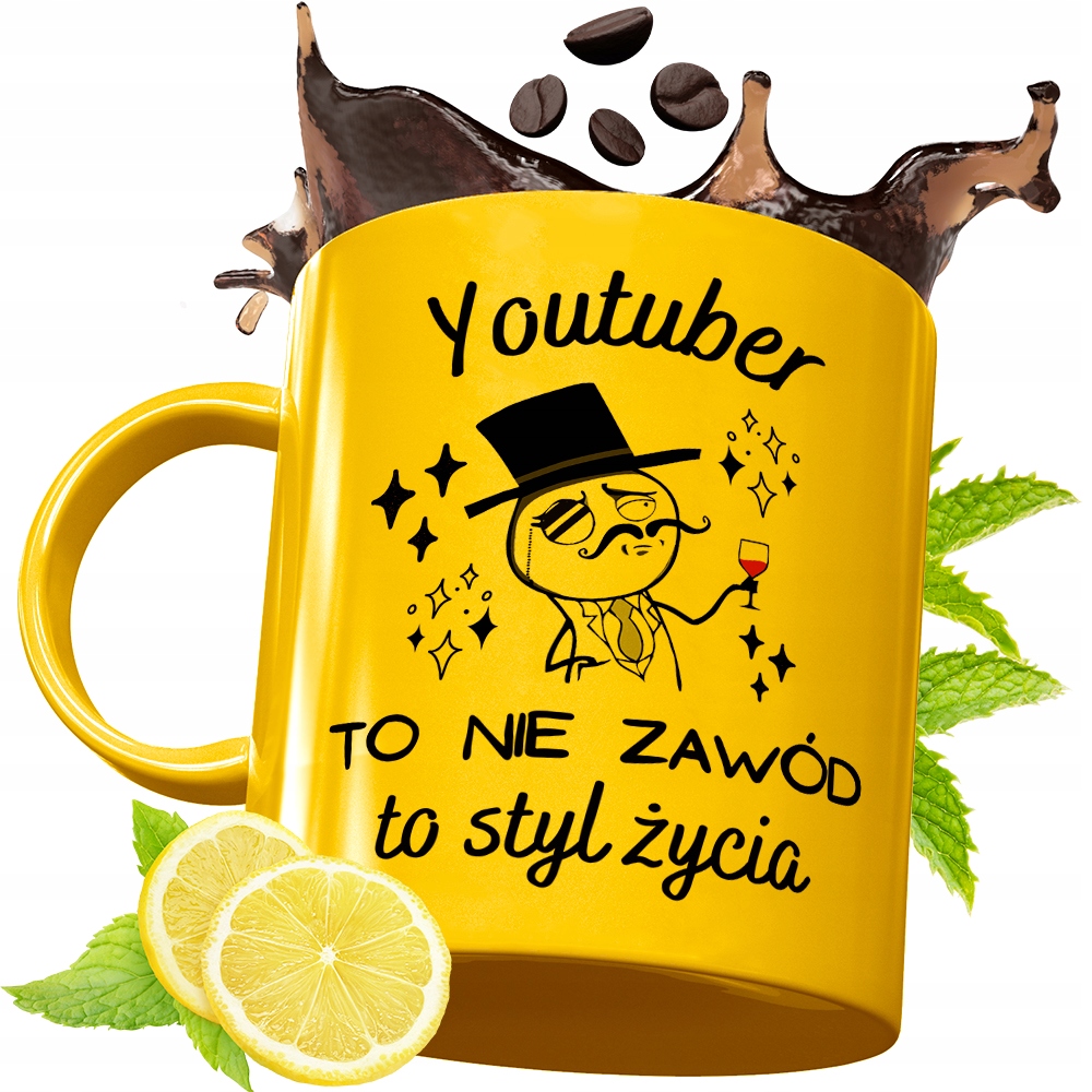 Złoty Kubek Premium Dla Youtubera Prezent Z Nadrukiem Ze Zdjęciem
