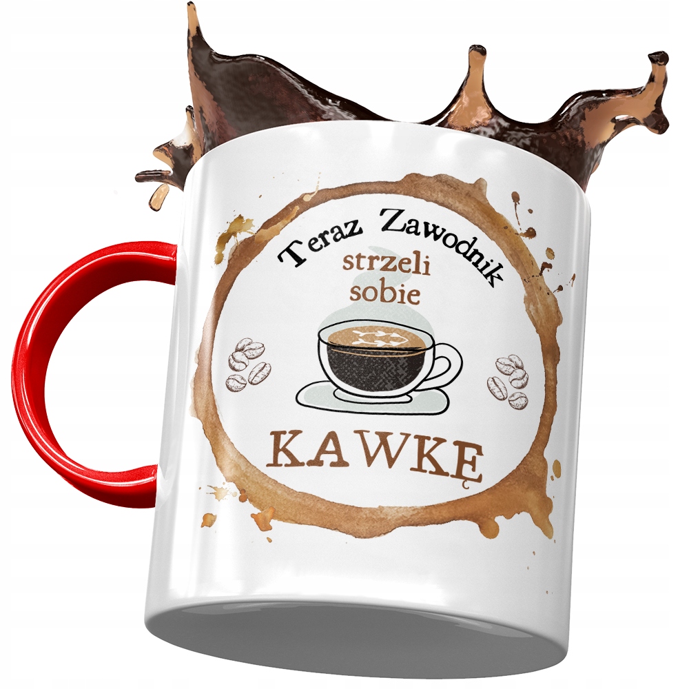 Kubek Czerwony Dla Zawodnika Strzeli Sobie Kawkę Z Nadrukiem Ze Zdjęciem