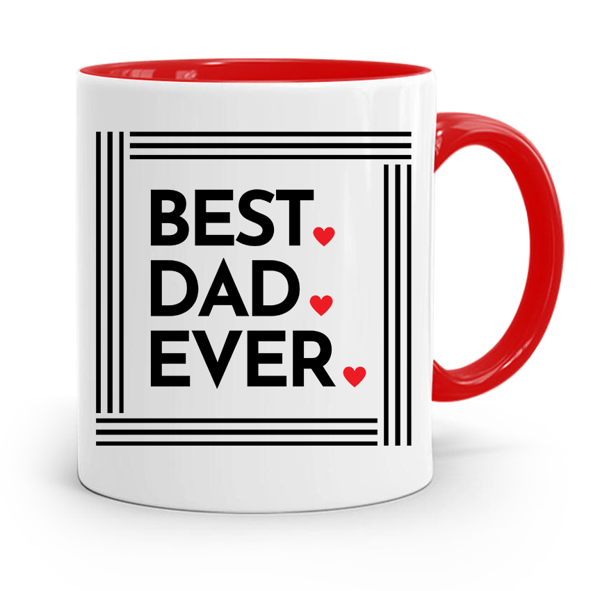 Kubek Czerwony Dla Taty Ojca Best Dad Ever Prezent Z Nadrukiem Ze Zdjęciem