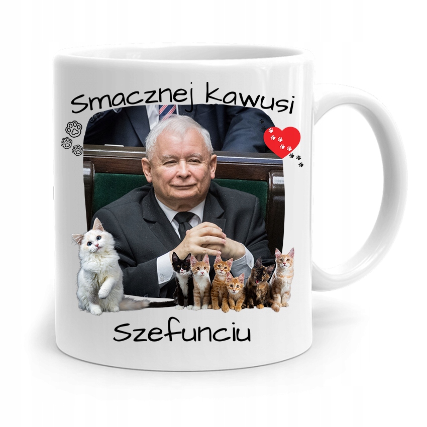 Kubek Śmieszny Prezesa Pis Jarosław Kaczyński Z Nadrukiem Ze Zdjęciem