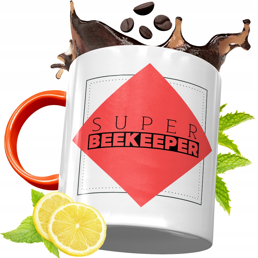 Kubek Pomarańczowy Dla Pszczelarza Prezent Z Nadrukiem Ze Zdjęciem