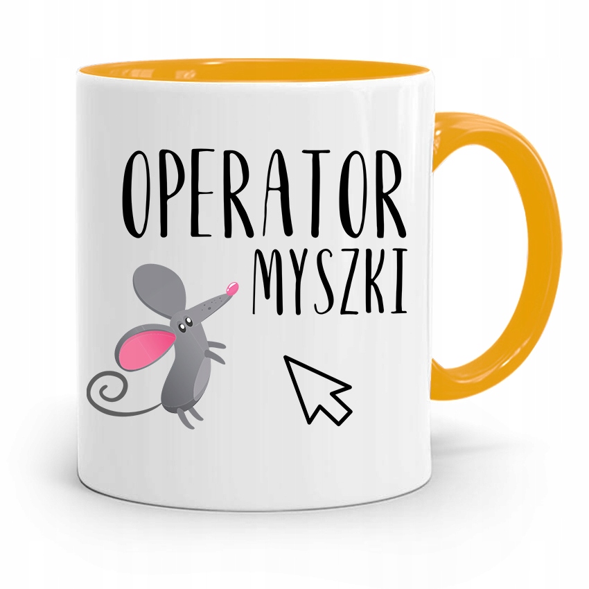 Kubek Żółty Informatyka Programisty Operator Z Nadrukiem Ze Zdjęciem