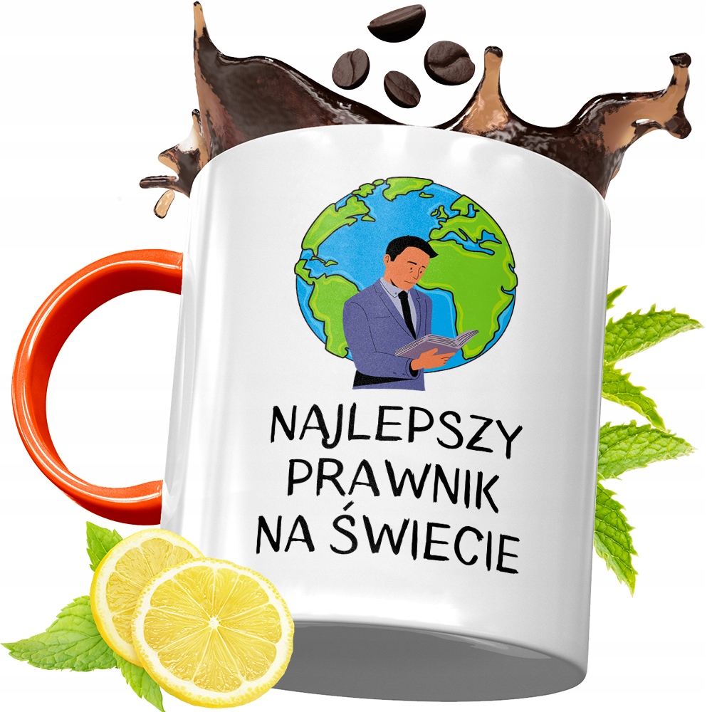 Kubek Pomarańczowy Dla Prawnika Prezent Z Nadrukiem Ze Zdjęciem