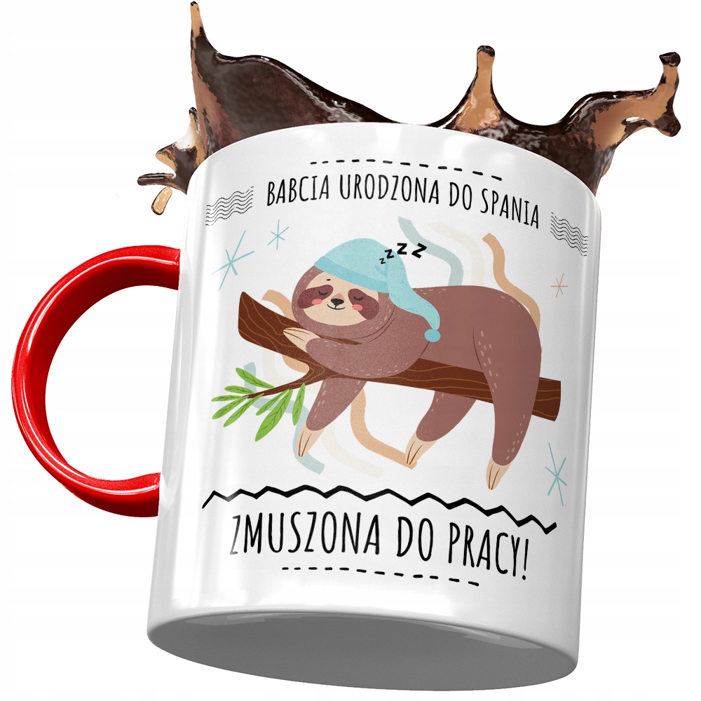 Kubek Czerwony Dla Babci Babuni Na Dzień Babci Z Nadrukiem Ze Zdjęciem