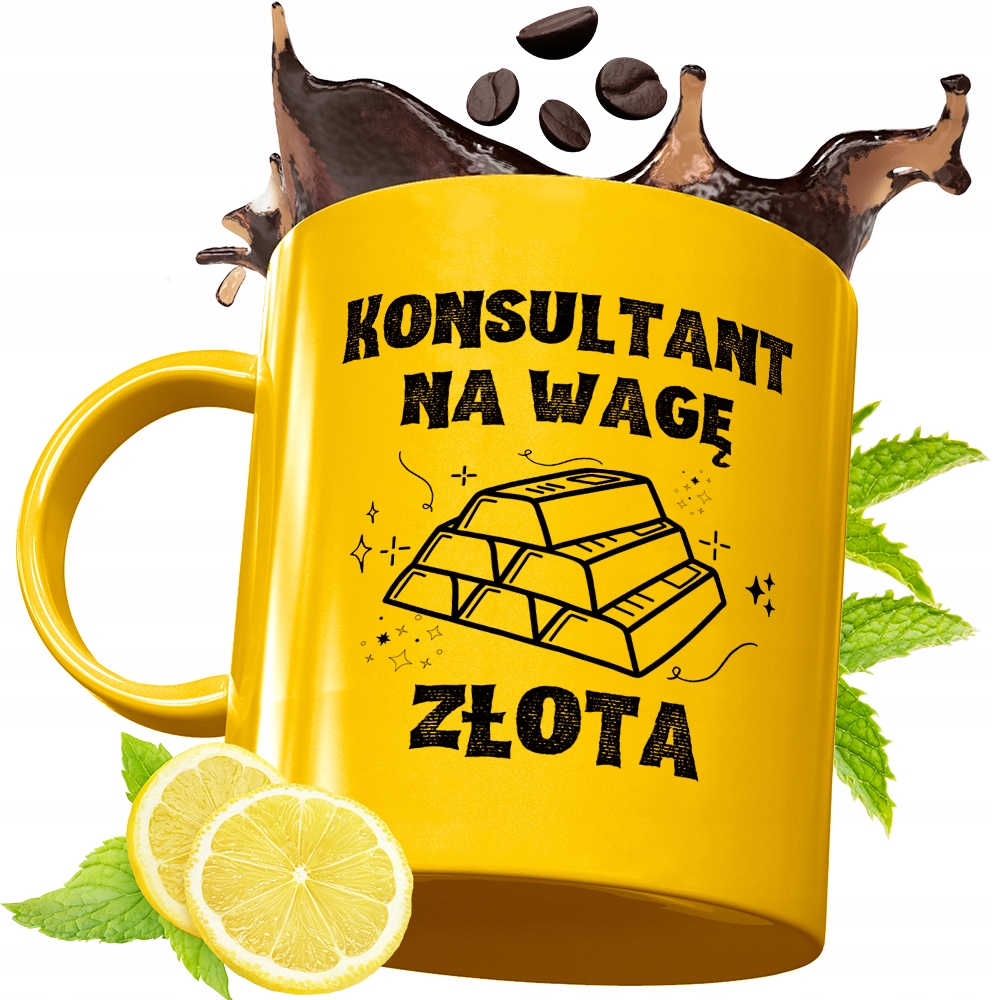 Złoty Kubek Premium Dla Konsultanta Prezent Z Nadrukiem Ze Zdjęciem