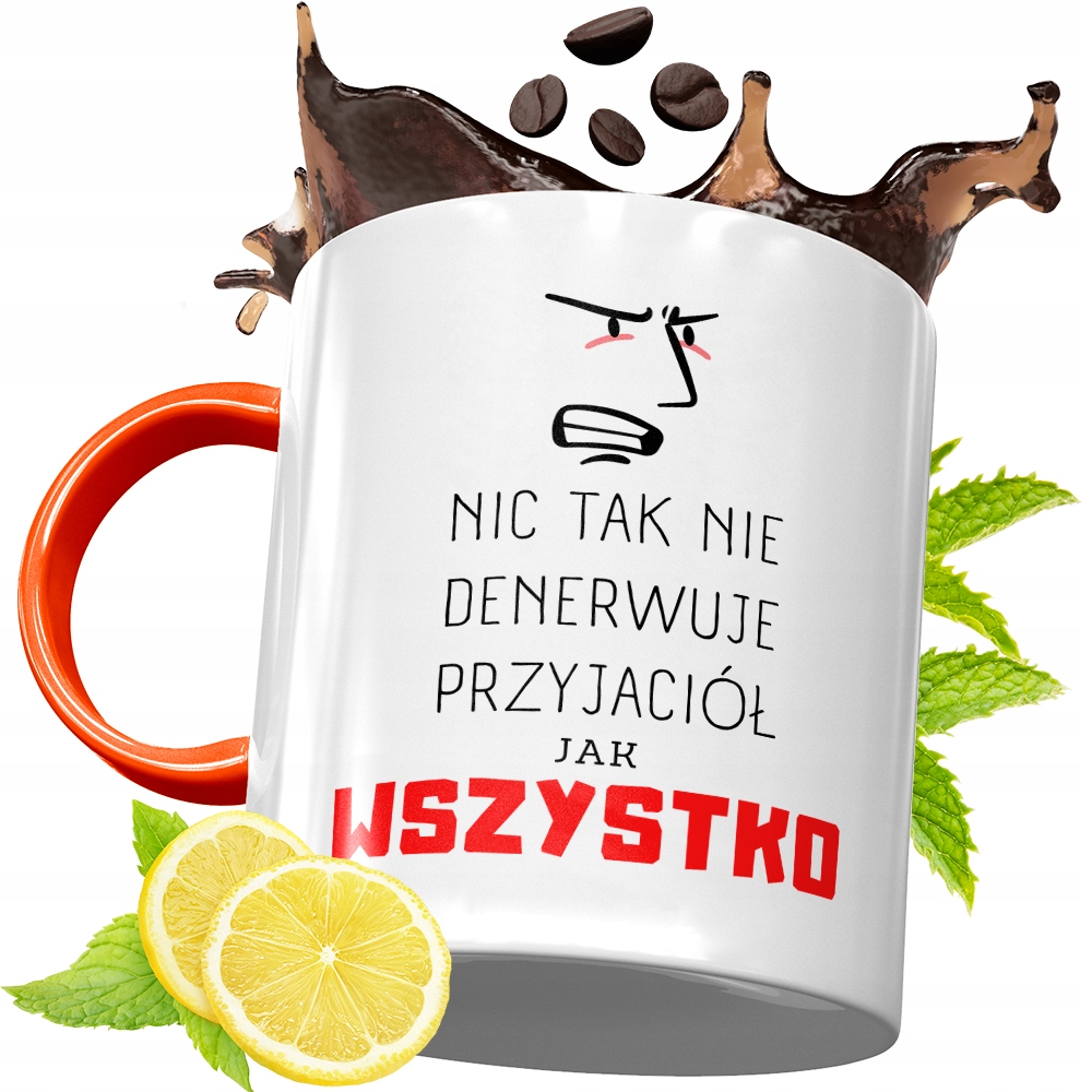 Kubek Pomarańczowy Dla Przyjaciela Przyjaciółki Z Nadrukiem Ze Zdjęciem