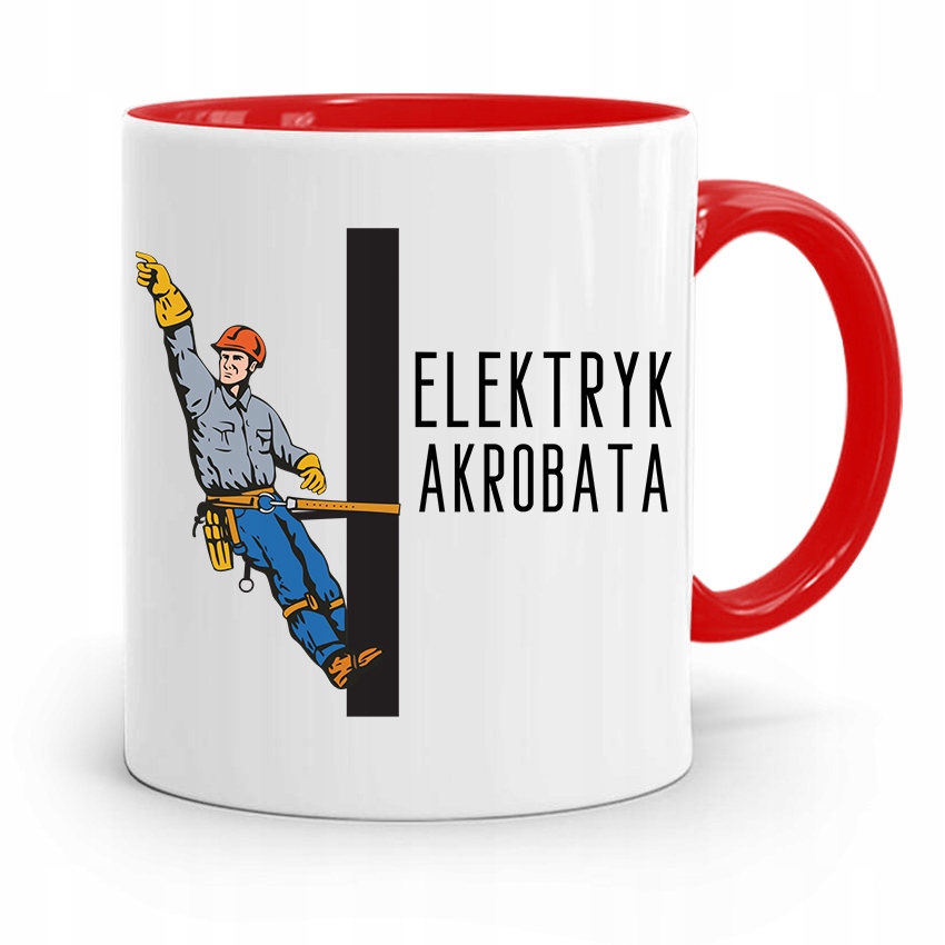 Kubek Czerwony Elektryka Elektryka Prad Nie Tyka Z Nadrukiem Ze Zdjęciem
