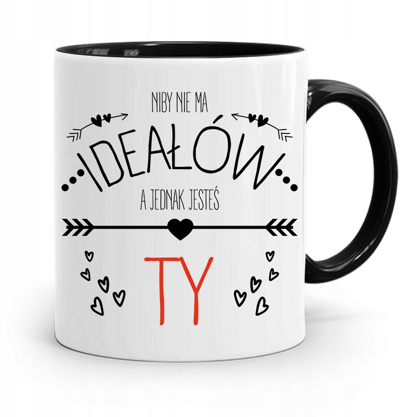 Kubek Prezent Czarny Dla Chłopaka Nie Ma Ideałów Z Nadrukiem Ze Zdjęciem