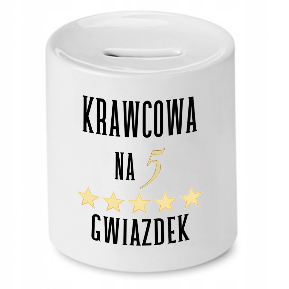 Skarbonka Dla Krawcowej Krawca Na Pięć Gwiazdek Z Nadrukiem Ze Zdjęciem