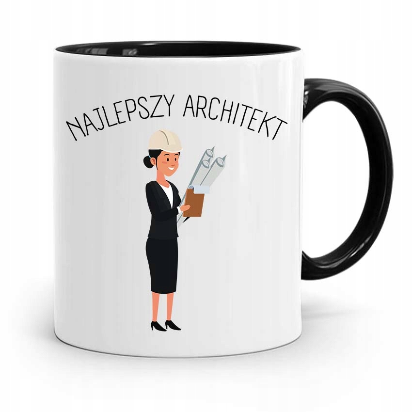 Kubek Czarny Dla Architekta Najlepszy Architekt Z Nadrukiem Ze Zdjęciem