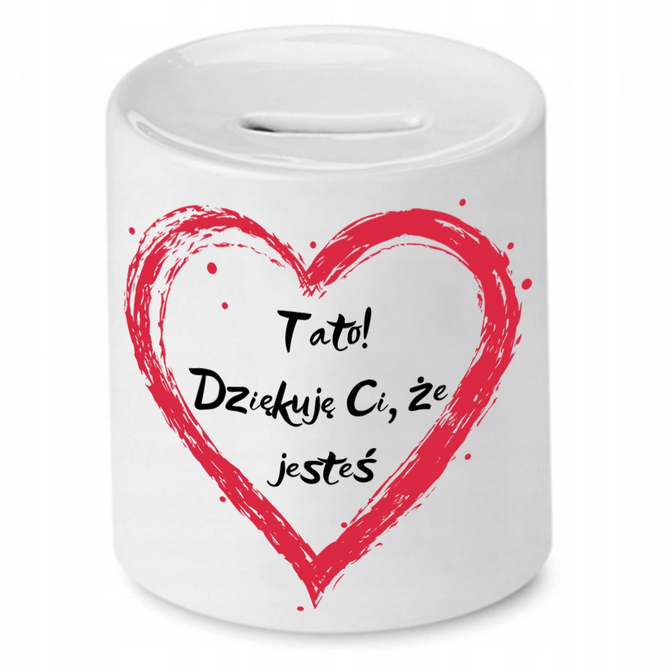 Skarbonka Dla Taty Tato! Dziękuję Ci Że Jesteś Z Nadrukiem Ze Zdjęciem