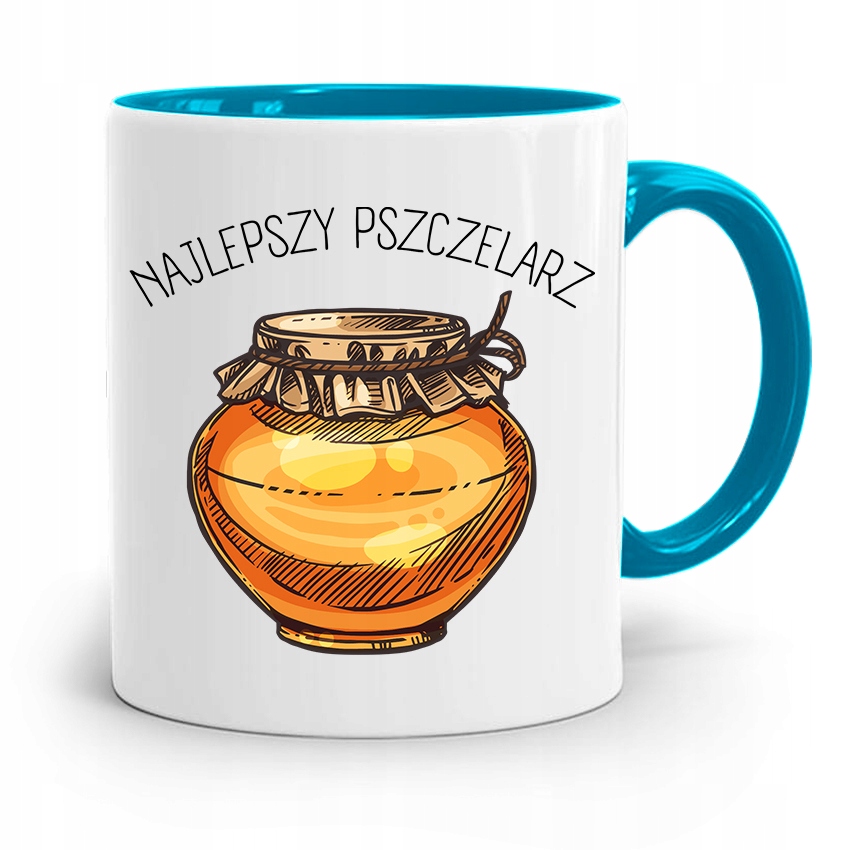 Kubek Błękitny Dla Pszczelarza Najlepszy Prezent Z Nadrukiem Ze Zdjęciem