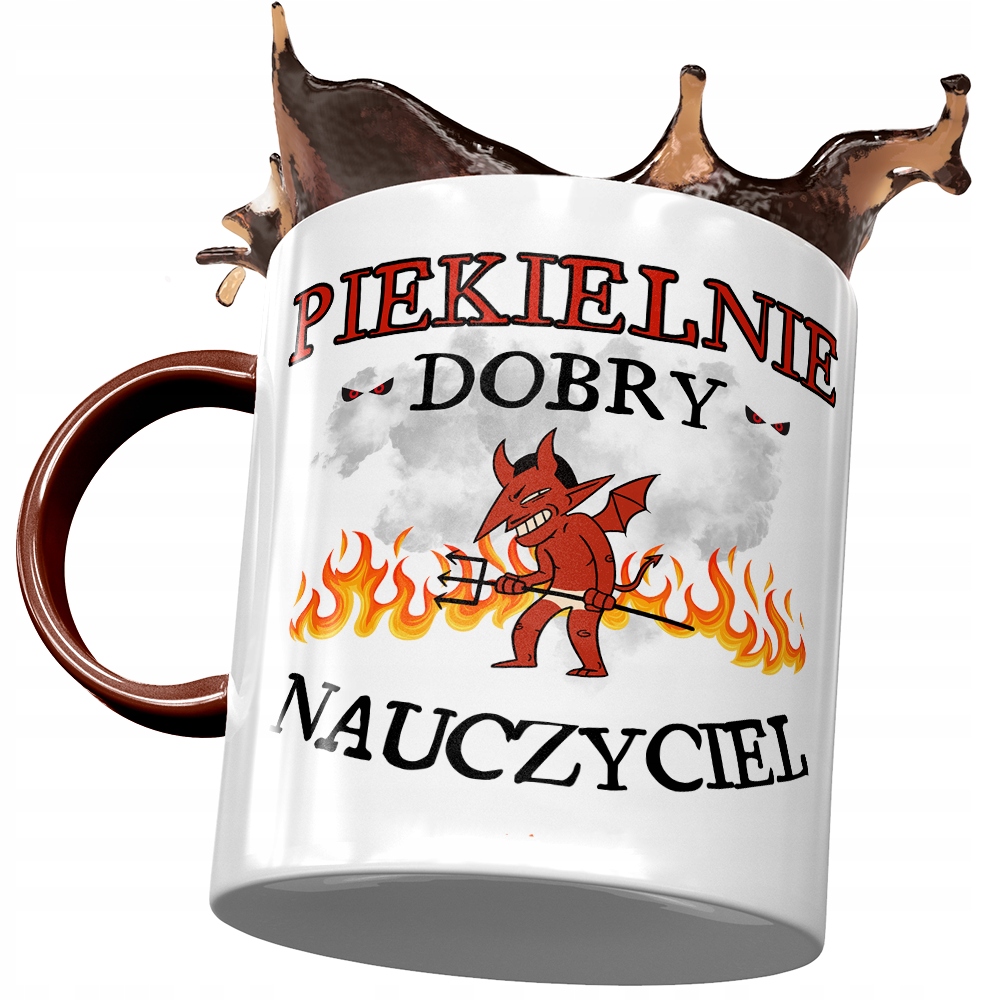 Kubek Bordowy Dla Nauczyciela Piekielnie Dobry Z Nadrukiem Ze Zdjęciem