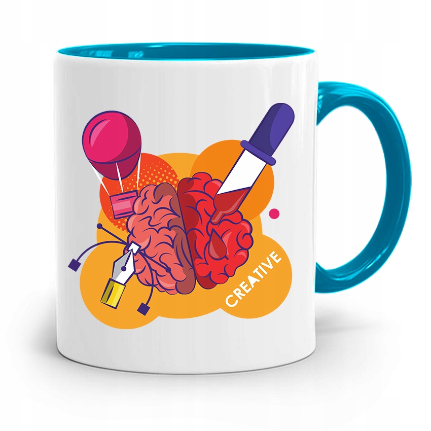 Kubek Błękitny Prezent Dla Grafika Creative Z Nadrukiem Ze Zdjęciem