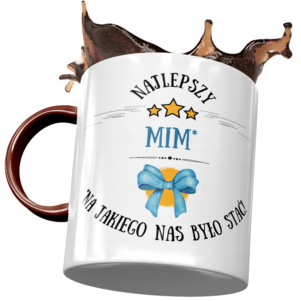 Kubek Bordowy Dla Mima Najlepszy Mim Prezent Z Nadrukiem Ze Zdjęciem