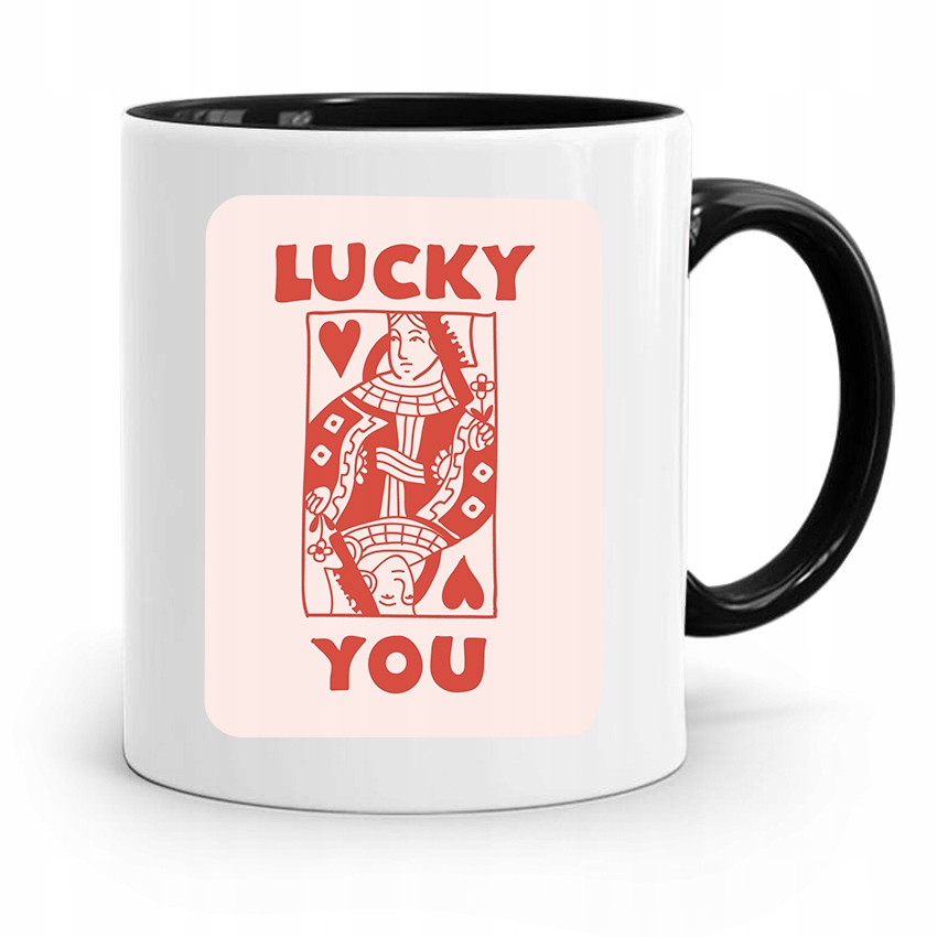 Kubek Czarny Dla Dziewczyny Żony Lucky You Prezent Z Nadrukiem Ze Zdjęciem