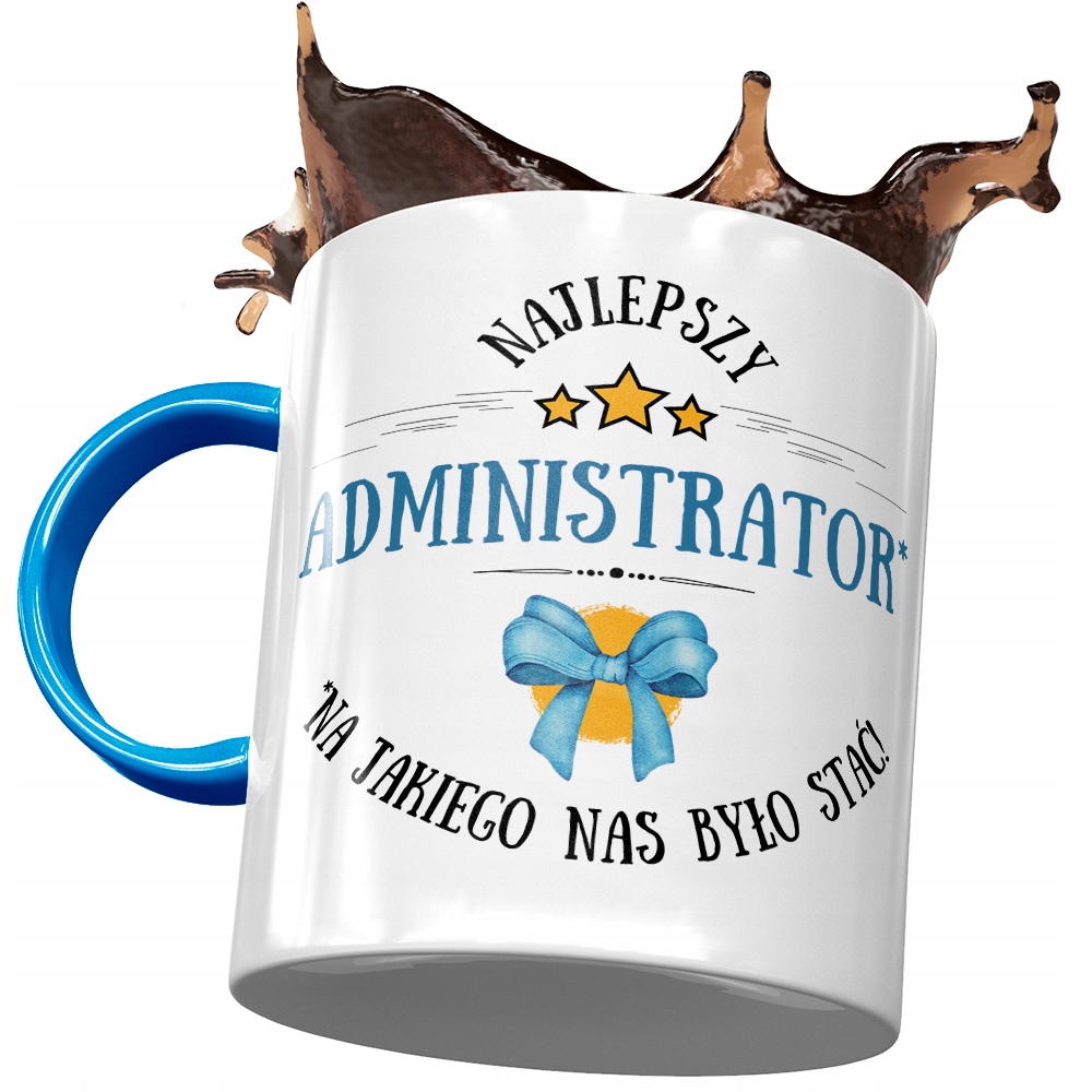 Kubek Błękitny Dla Administratora Najlepszy Kubek Z Nadrukiem Ze Zdjęciem