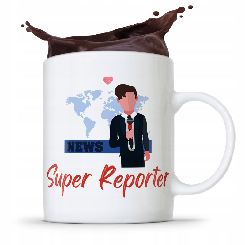 Kubek Dziennikarza Reportera Super Reporter Z Nadrukiem Ze Zdjęciem