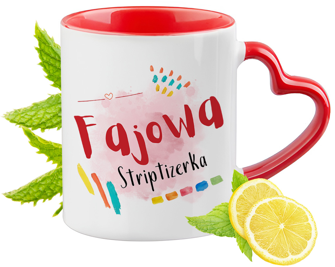 Dla Striptizerki Czerwony Z Uszkiem W Kształcie Serca Na Prezent Znadrukiem