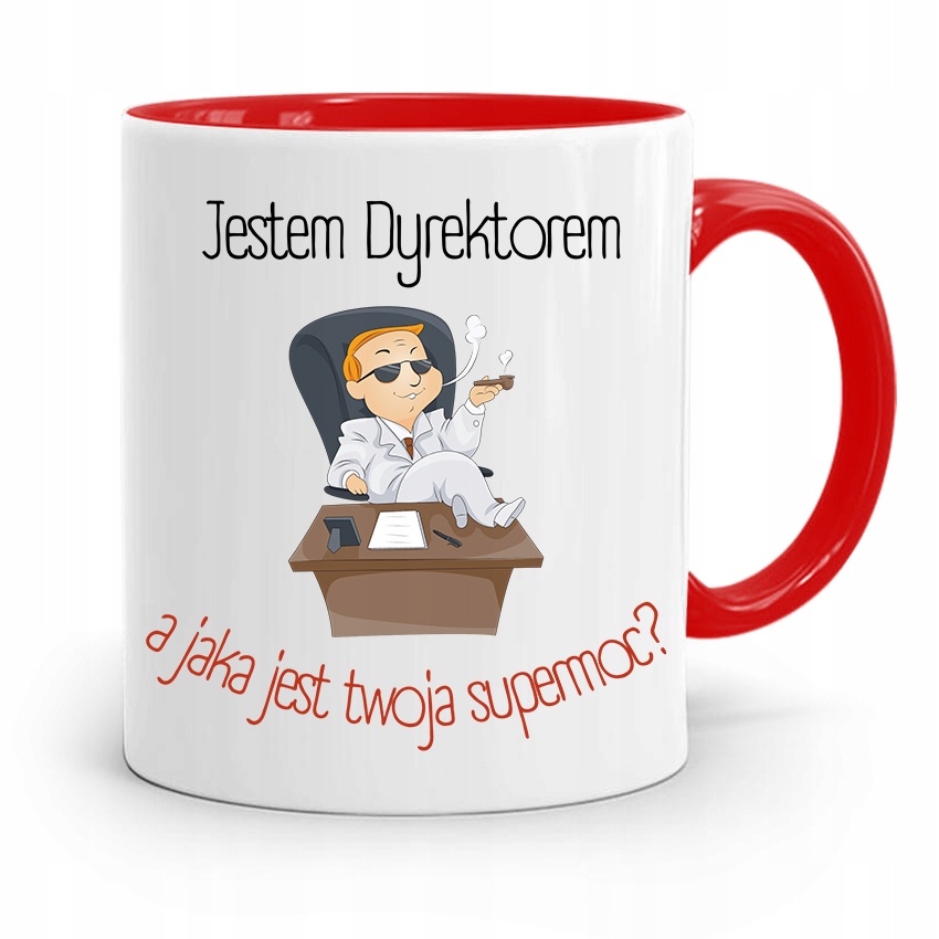Dla Dyrektora Kubek Czerwony Jestem Dyrektorem Z Nadrukiem Ze Zdjęciem