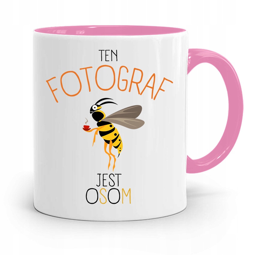 Kubek Różowy Dla Fotografa Jest Osom Prezent Z Nadrukiem Ze Zdjęciem