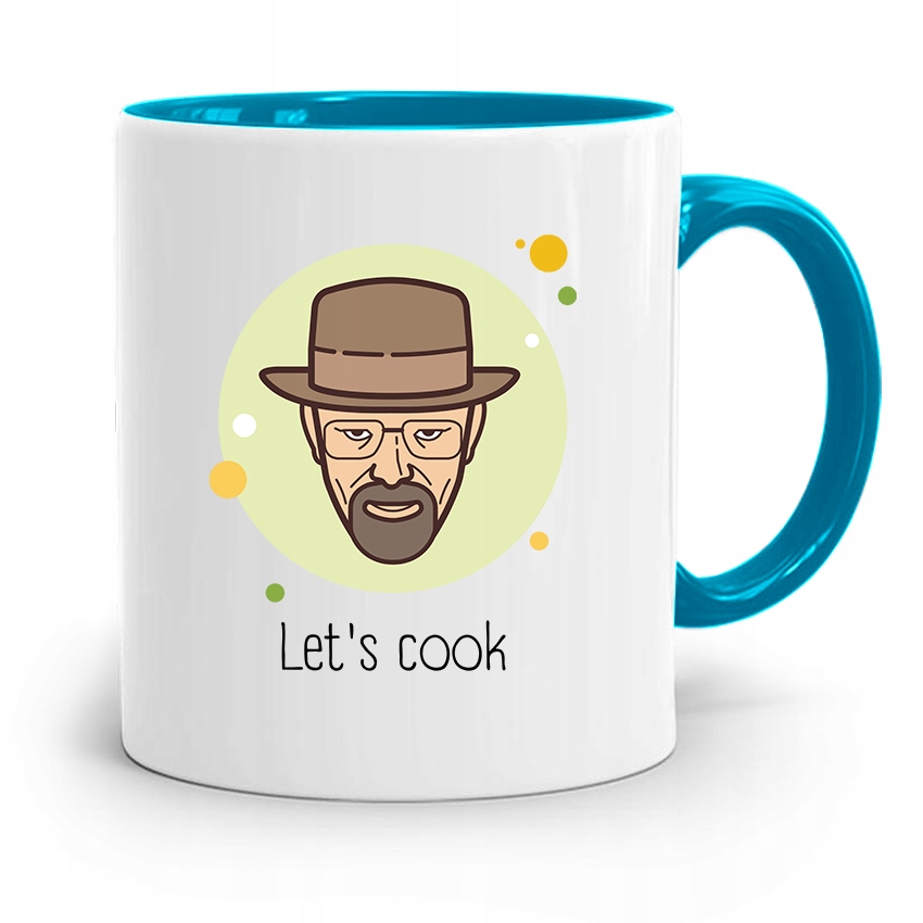 Kubek Błękitny Prezent Dla Kucharza Let's Cook Z Nadrukiem Ze Zdjęciem