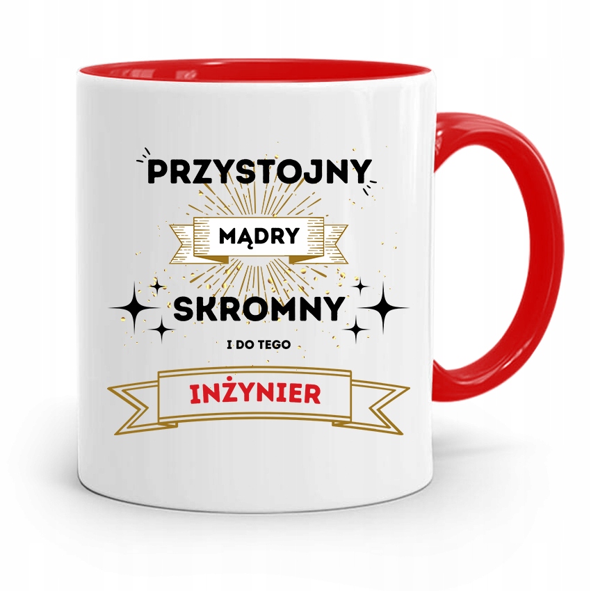 Dla Inżyniera Kubek Czerwony Prezent Z Nadrukiem Ze Zdjęciem