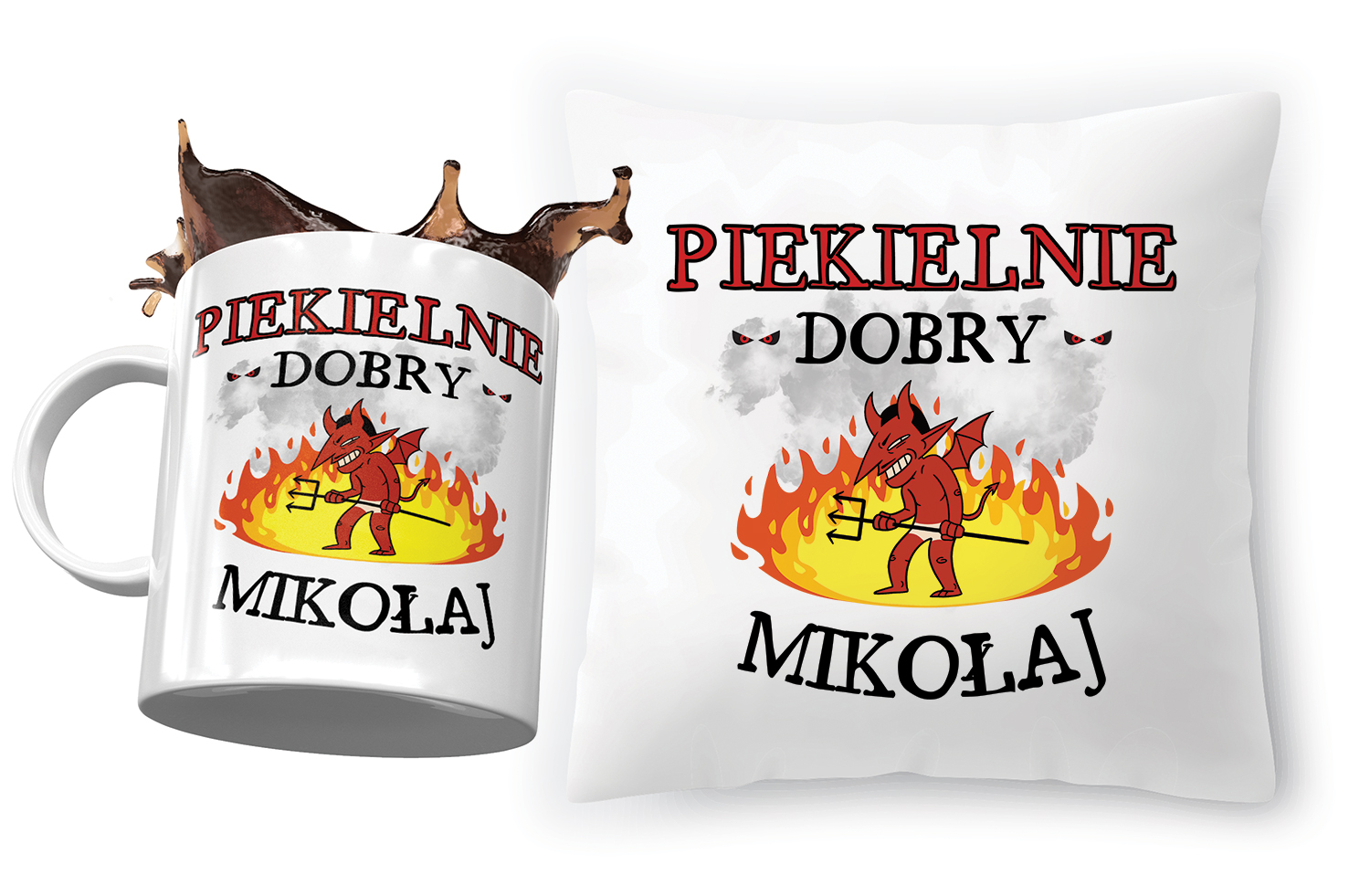 Zestaw Dla Mikołaja Poduszka + Kubek Na Prezent Z Nadrukiem Ze Zdjęciem