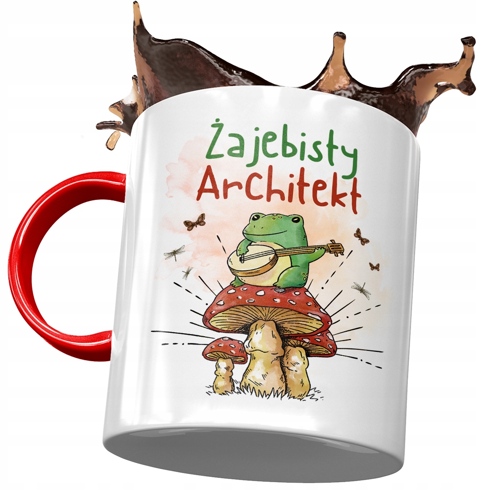 Kubek Czerwony Dla Architekta Żajebisty Architekt Z Nadrukiem Ze Zdjęciem