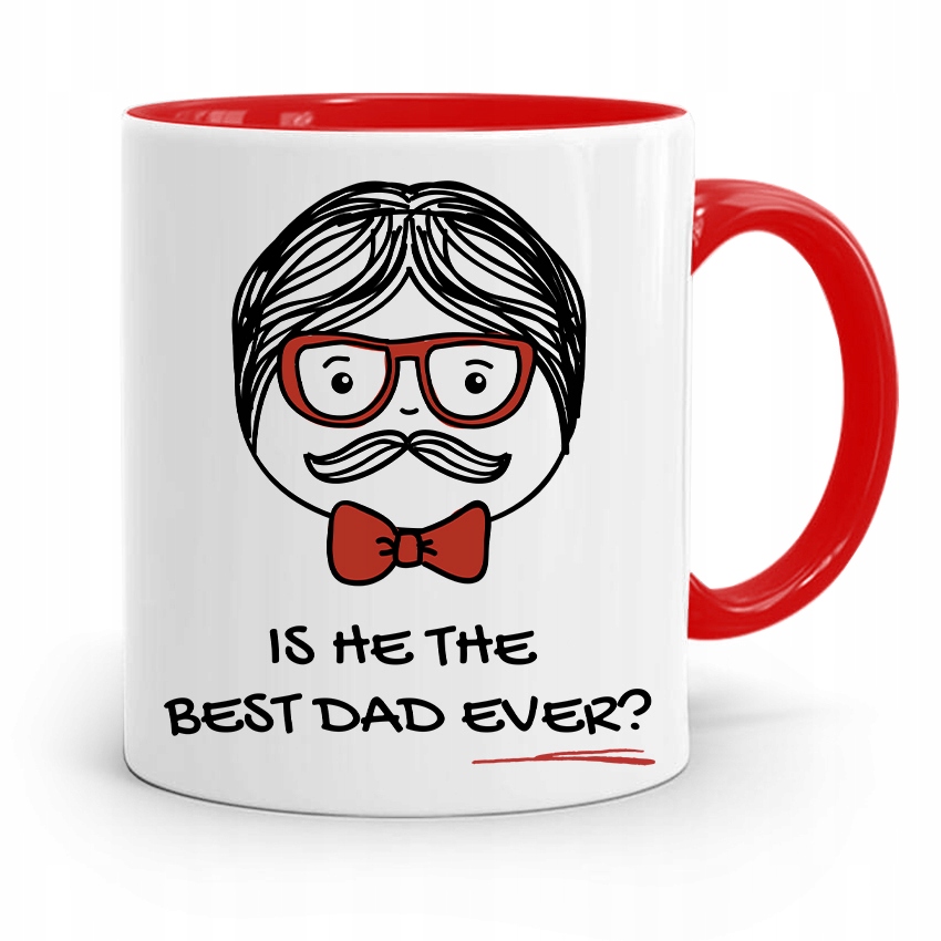 Kubek Czerwony Dla Taty Ojca Best Dad Ever? Z Nadrukiem Ze Zdjęciem