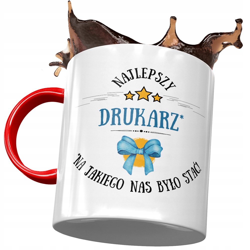 Kubek Czerwony Dla Drukarza Najlepszy Drukarz Z Nadrukiem Ze Zdjęciem