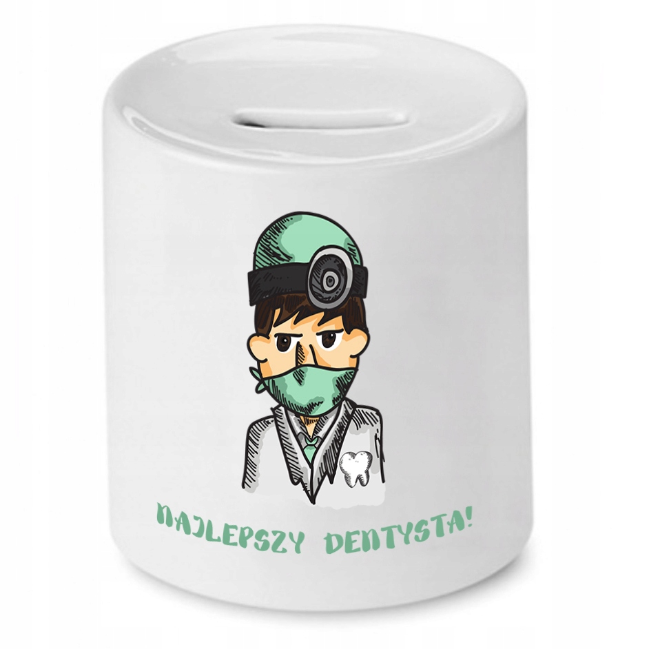 Skarbonka Dla Dentysty Najlepszy Dentysta Prezent Z Nadrukiem Ze Zdjęciem