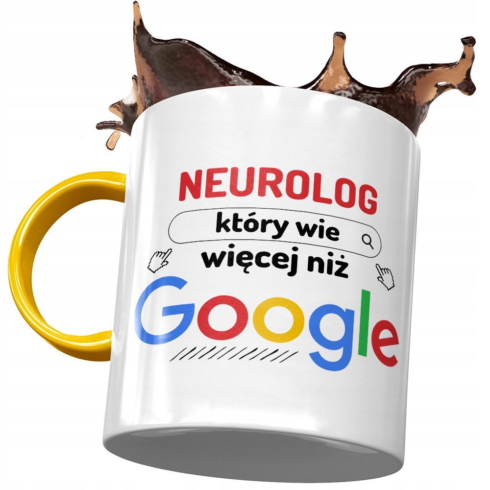 Kubek Żółty Dla Neurologa Wie Więcej Niż Google Z Nadrukiem Ze Zdjęciem